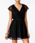 Trixxi Juniors' Ruffle Lace Wrap Dress