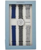Skagen Men's Holst Dark Gray Strap Watch & Interchangeable Straps Boxset 40mm Skw1060