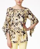Alfani Printed Smock-neck Peasant Top, Only At Macy's