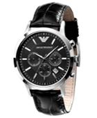 Emporio Armani Watch, Men's Black Leather Strap Ar2447