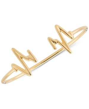 Sarah Chloe Heartbeat Cuff Bangle Bracelet In 14k Gold