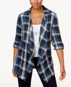 Style & Co Cotton Open-front Plaid Tunic, Created For Macy's