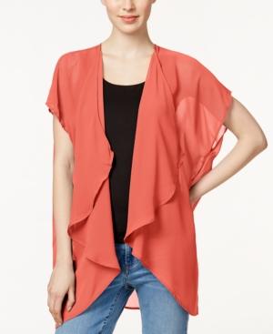 Collection Xiix Solid Cap Sleeve Kimono