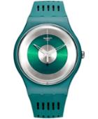 Swatch Unisex Swiss Computerion Dark Green Silicone Strap Watch 41mm Suon114