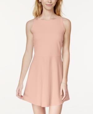 In Awe Of You Juniors' Bow-back Ponte-knit Fit-and-flare Dress
