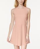 In Awe Of You Juniors' Bow-back Ponte-knit Fit-and-flare Dress