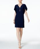 Msk Zip Front Flutter-sleeve Dress