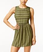 City Studios Juniors' Sleeveless Printed Fit & Flare Dress