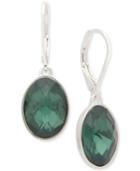 Nine West Silver-tone Green Stone Drop Earrings