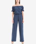 Max Studio London Cotton Off-the-shoulder Wide-leg Jumpsuit