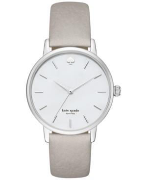 Kate Spade New York Women's Metro Clocktower Gray Leather Strap Watch 34mm Ksw1141