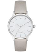 Kate Spade New York Women's Metro Clocktower Gray Leather Strap Watch 34mm Ksw1141