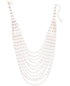 Thalia Sodi Gold-tone Beaded Multi-chain Statement Necklace, 17 + 3 Extender, Created For Macy's