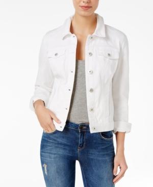 Maison Jules Bright White Wash Denim Jacket, Only At Macy's