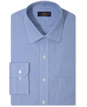 Club Room Estate Dress Shirt, Blue Hairline Long-sleeved Shirt