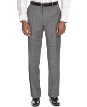 Alfani Red Pants, Medium Grey Plaid Slim Fit