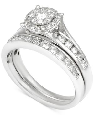 Diamond Halo Bridal Set (1 Ct. T.w.) In 14k White Gold