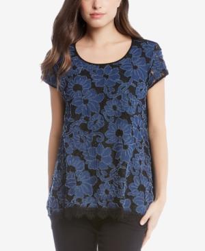 Karen Kane Denim Lace Top