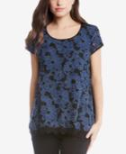 Karen Kane Denim Lace Top