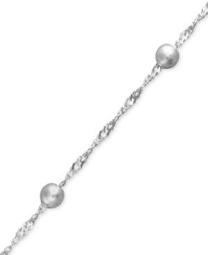 "giani Bernini Sterling Silver Bracelet, 7"" Singapore Beaded Chain"