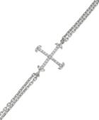 Wrapped Diamond Cross Bracelet (1/4 Ct. T.w.) In Sterling Silver