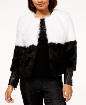 Guess Sammi Colorblocked Faux-fur Coat