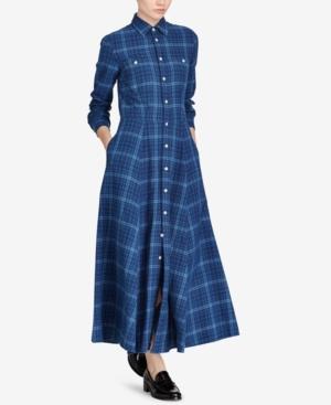 Polo Ralph Lauren Plaid Twill Cotton Shirtdress