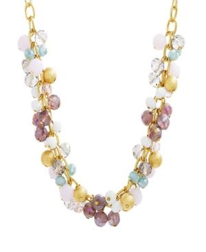 Catherine Malandrino Women's Multicolored Clustered Yellow Gold-tone Beaded Necklace