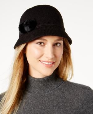 August Hats Faux Fur Pom-pom Cloche