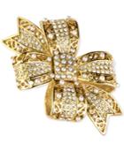 Charter Club Gold-tone Pave Bow Brooch, Created For Macy's