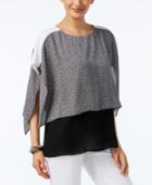 Alfani Colorblocked Overlay Top, Only At Macy's