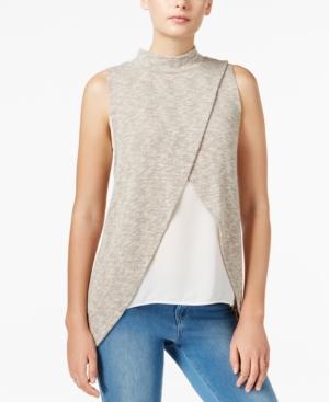 Bar Iii Front Overlay Knit Top, Only At Macy's