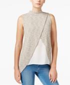 Bar Iii Front Overlay Knit Top, Only At Macy's