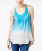 Bcx Juniors' Embroidered Ombre Tank Top