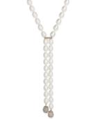 Charter Club Gold-tone Imitation Pearl And Cubic Zirconia Lariat Necklace, Only At Macy's