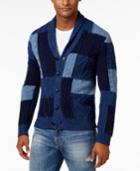 Tommy Hilfiger Men's Shawl-collar Patchwork Cotton Cardigan