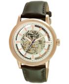 Kenneth Cole New York Men's Automatic Brown Leather Strap Watch 46mm 10026783
