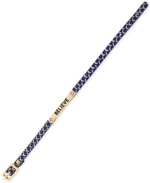 Bcbgeneration Gold-tone Blue Vinyl Believe Bracelet