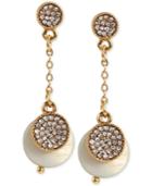 M. Haskell For Inc White Pave Chain Drop Earrings, Only At Macy's