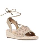 Franco Sarto Liona 2 Perforated Lace-up Wedge Espadrille Sandals Women's Shoes