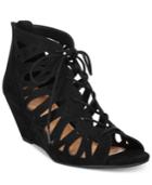 Material Girl Harlie Lace-up Demi Wedge Sandals, Only At Macy's Women's Shoes
