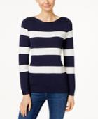 Charter Club Petite Stripe-stitch Sweater, Only At Macy's