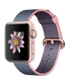 Apple Watch Series 2 38mm Rose Gold Aluminum Case With Light Pink/midnight Blue Woven Nylon Band