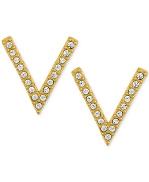 Rachel Rachel Roy Gold-tone Pave V Stud Earrings