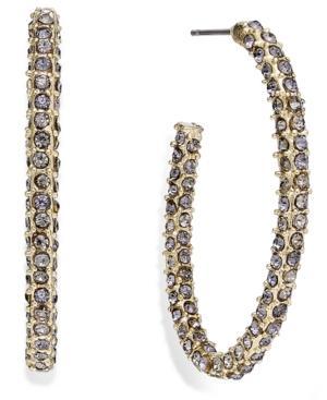 Inc International Concepts Gold-tone Pave Encrusted Hoop Earrings