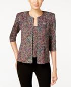 Alex Evenings Glitter Paisley Print Top & Jacket