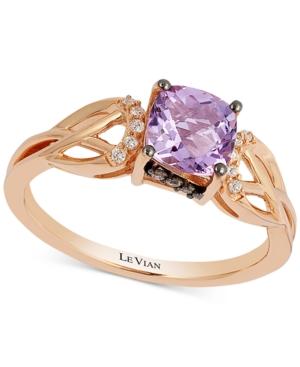 Le Vian Chocolatier Amethyst (3/4 Ct. T.w.) And Diamond Accent Ring In 14k Rose Gold