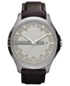 Ax Armani Exchange Watch, Men's Brown Leather Strap 46mm Ax2100