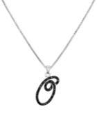 "sterling Silver Necklace, Black Diamond ""o"" Initial Pendant (1/4 Ct. T.w.)"