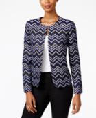 Tahari Asl Chevron-print Open-front Jacket